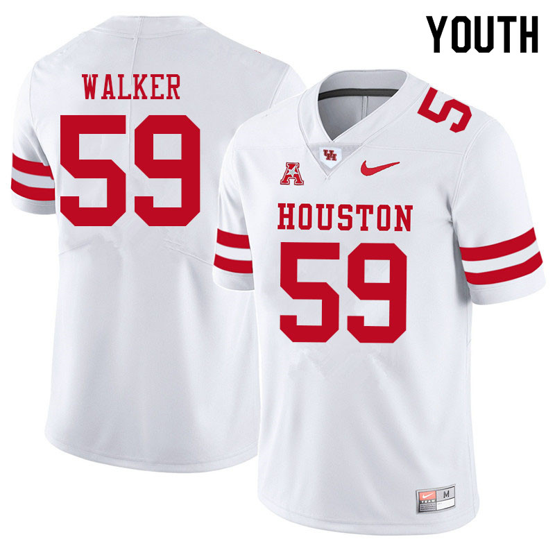 Youth #59 Carson Walker Houston Cougars College Football Jerseys Sale-White